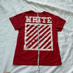 OFF WHITE Tshirt Red with White Graphic